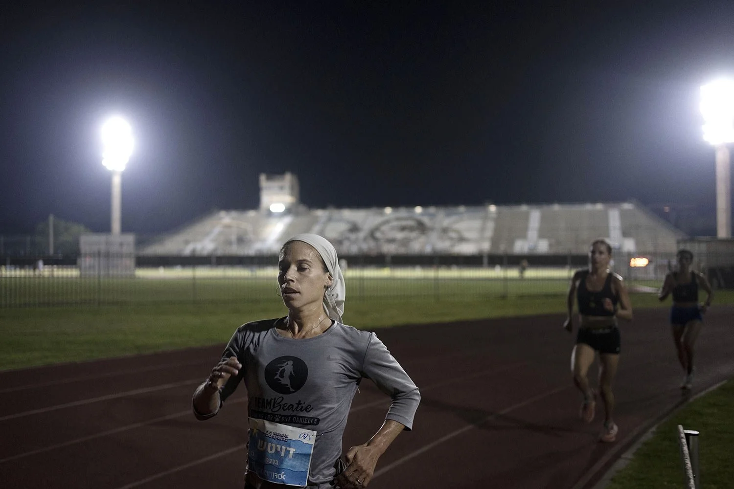  Beatie Deutsch, an Orthodox Jewish runner, trains in Tel Aviv, Israel, Wednesday, June 26, 2024. "I'd love governing bodies of sports to do more to accommodate religion," said the 34-year-old mother of five. She qualified to represent Israel in the 