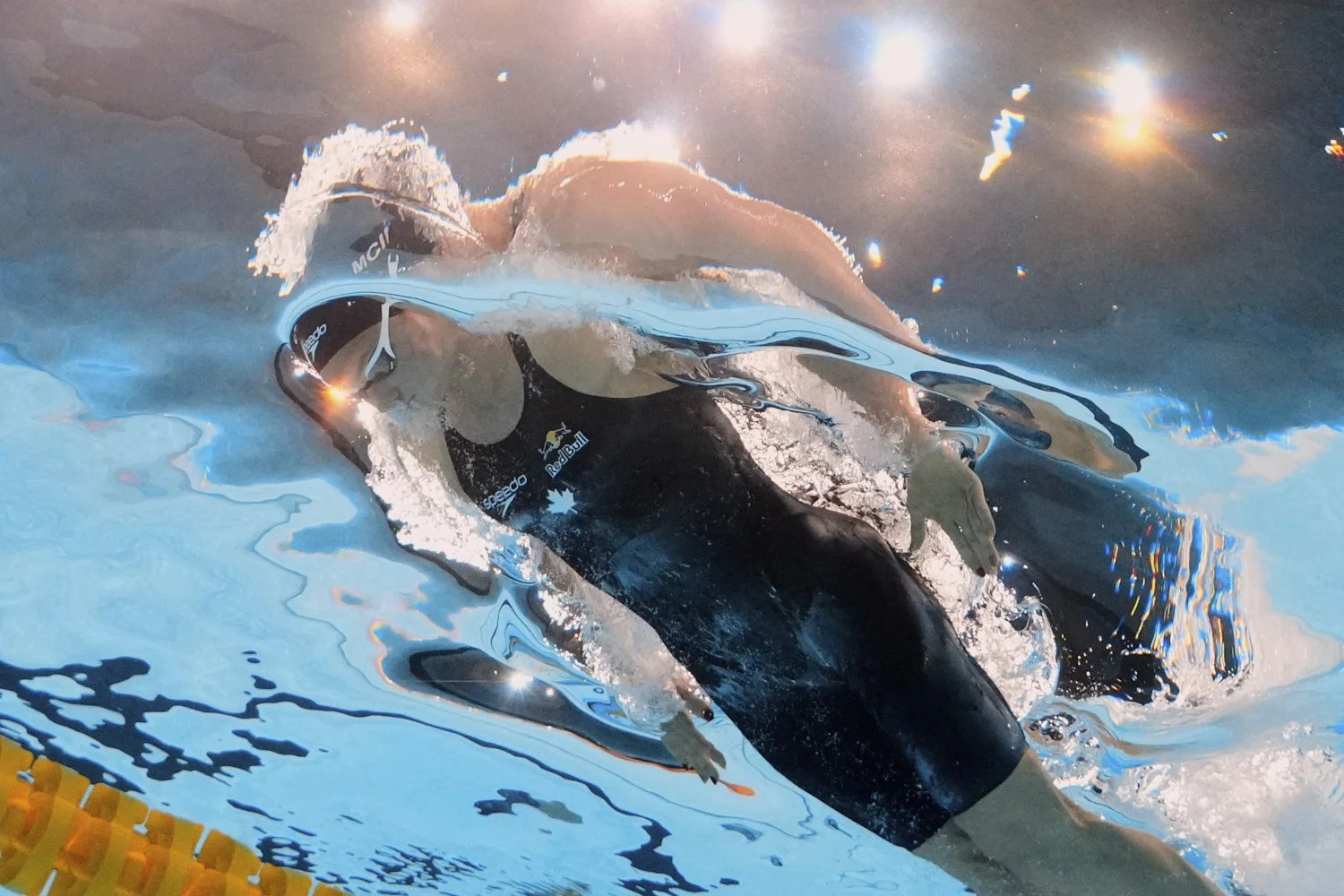 Summer McIntosh of Canada competes in the women's 200-meter individual medley final at the World Aquatics Championships in Singapore, Monday, July 28, 2025. (AP Photo/Lee Jin-man)