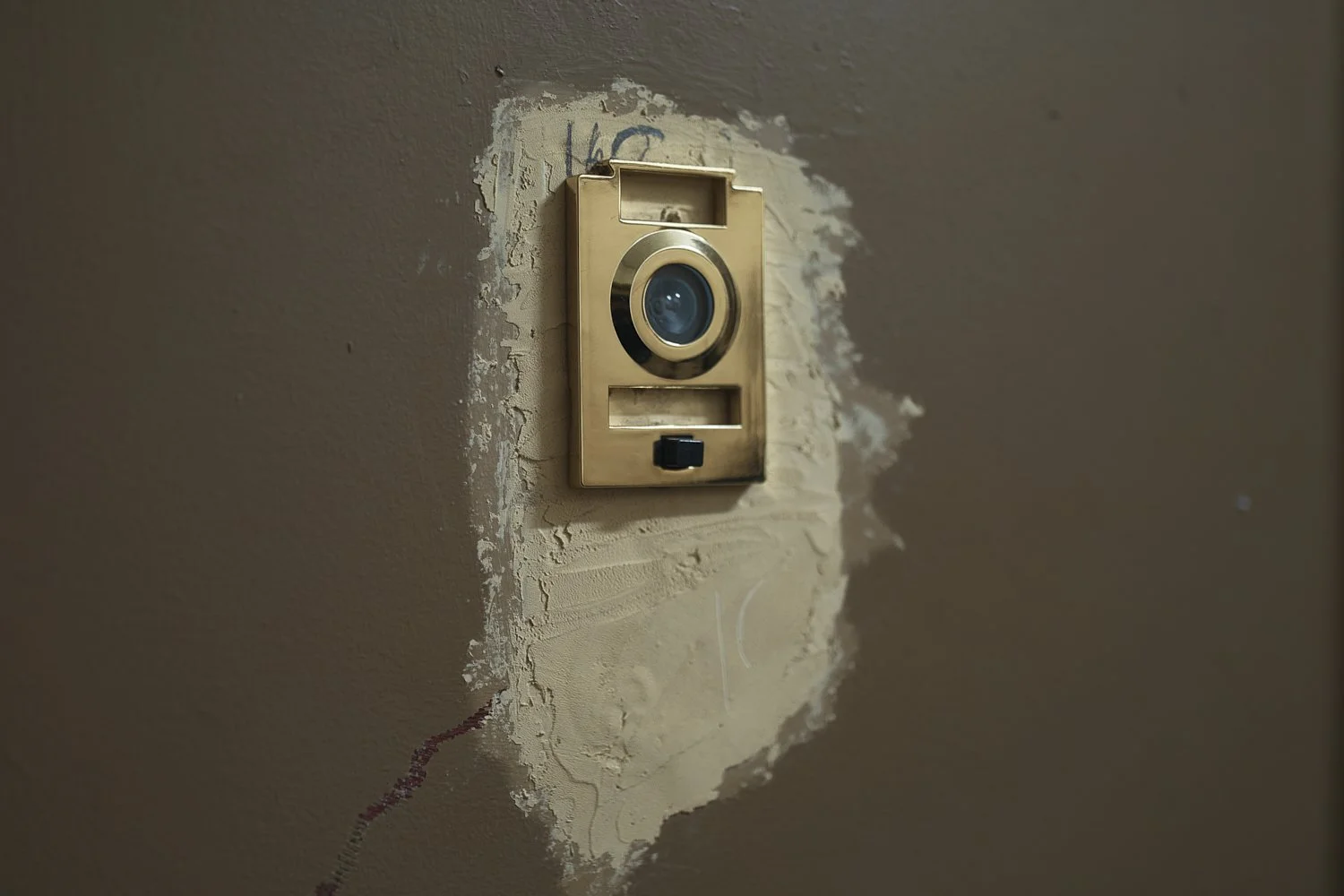  A broken door viewer is seen in a Bronx apartment building where tenants report maintenance issues, pest infestations on Tuesday, March 17, 2026, in New York. (AP Photo/Andres Kudacki) 