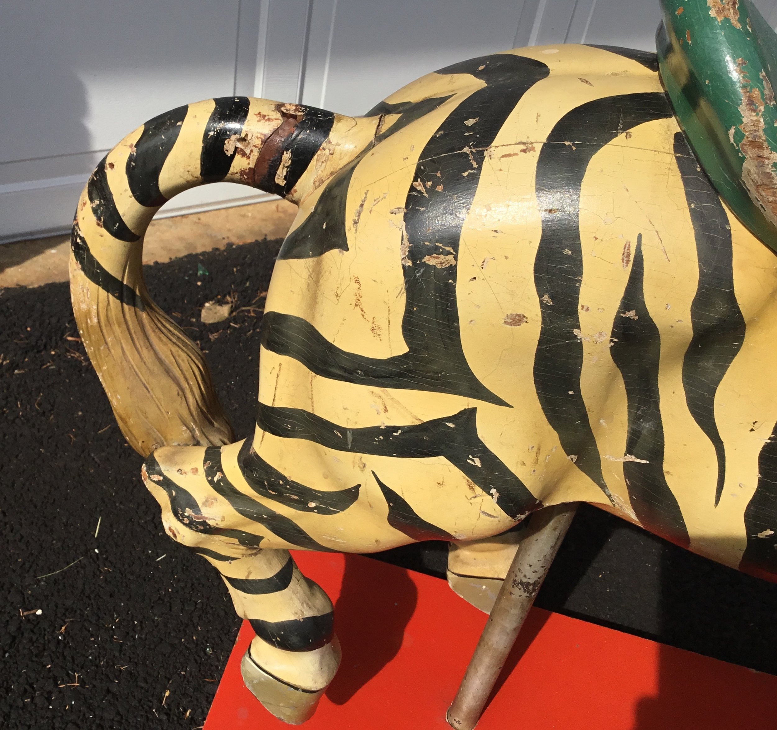 Zebra-carousel-animal-antique-detail