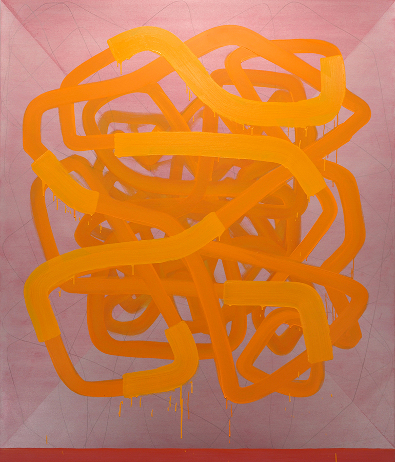  "Ohm", 2016, oil and graphite on linen, 84 x 72 inches 