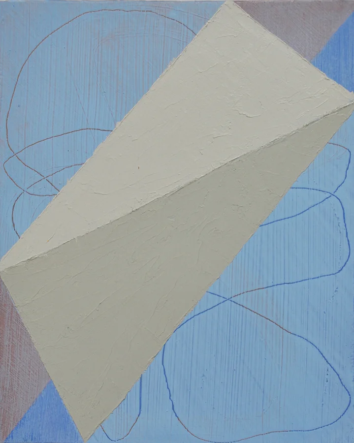 "Wedge", 2015, oil and graphite on linen over panel, 11 x 9 inches