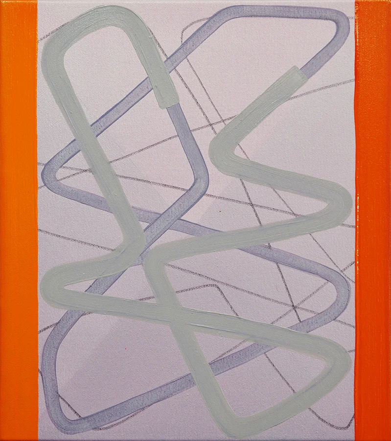 "Whiplash", 2016, oil and graphite on linen, 19 x 17 inches