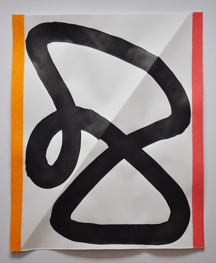 Untitled d-1550, 2015, ink and oil pastel on paper, 17 x 14 inches.