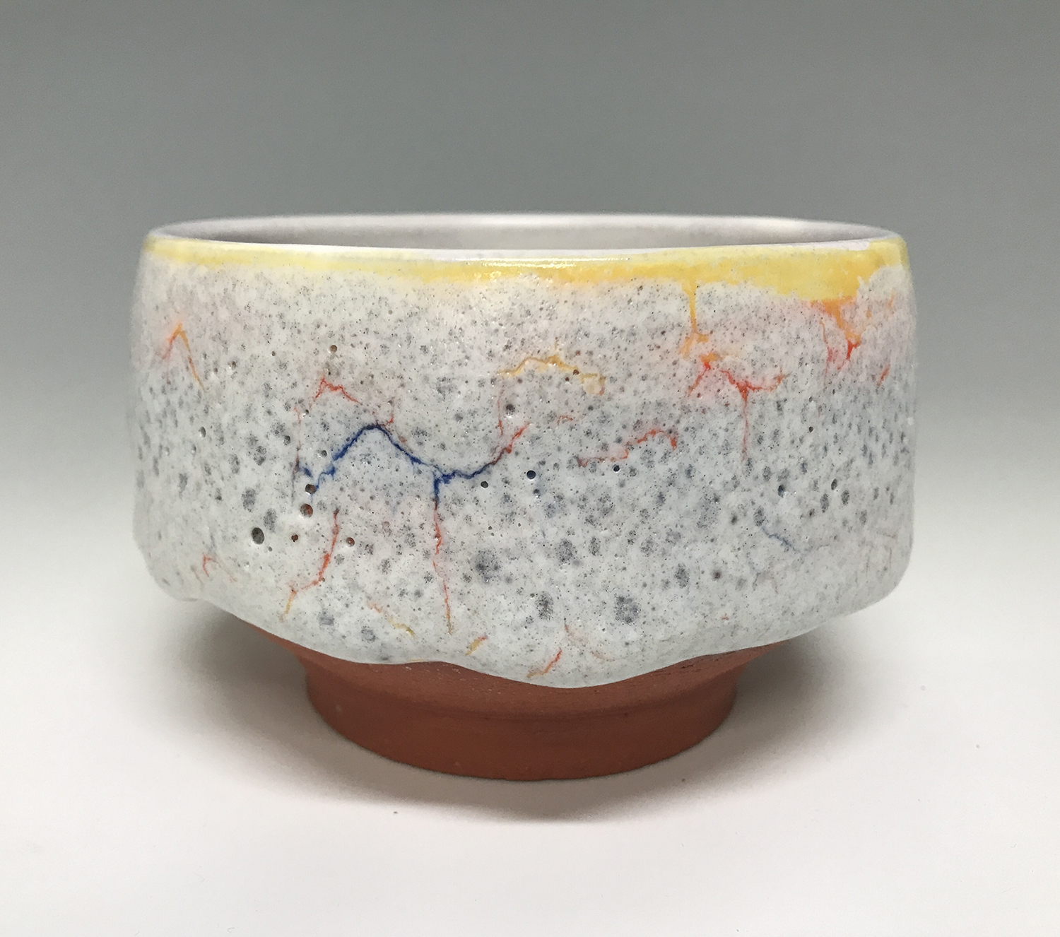 Majolica Chawan (teabowl), 2019, terra cotta, 4.5 x 4.5 x 3.5 inches