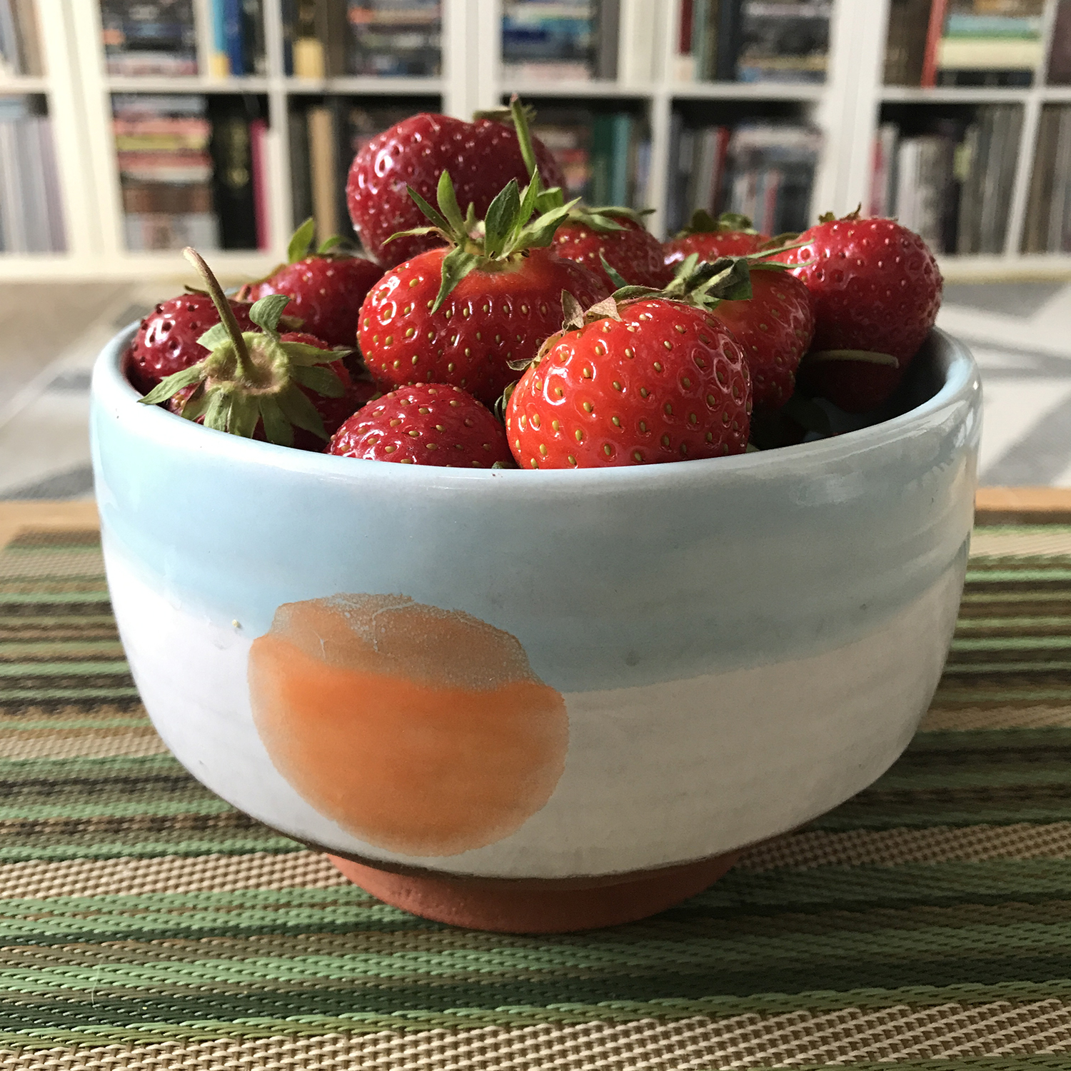 Majolica Sunrise Chawan (teabowl), 2019, terra cotta 5.5 x 5.5 x 4 inches