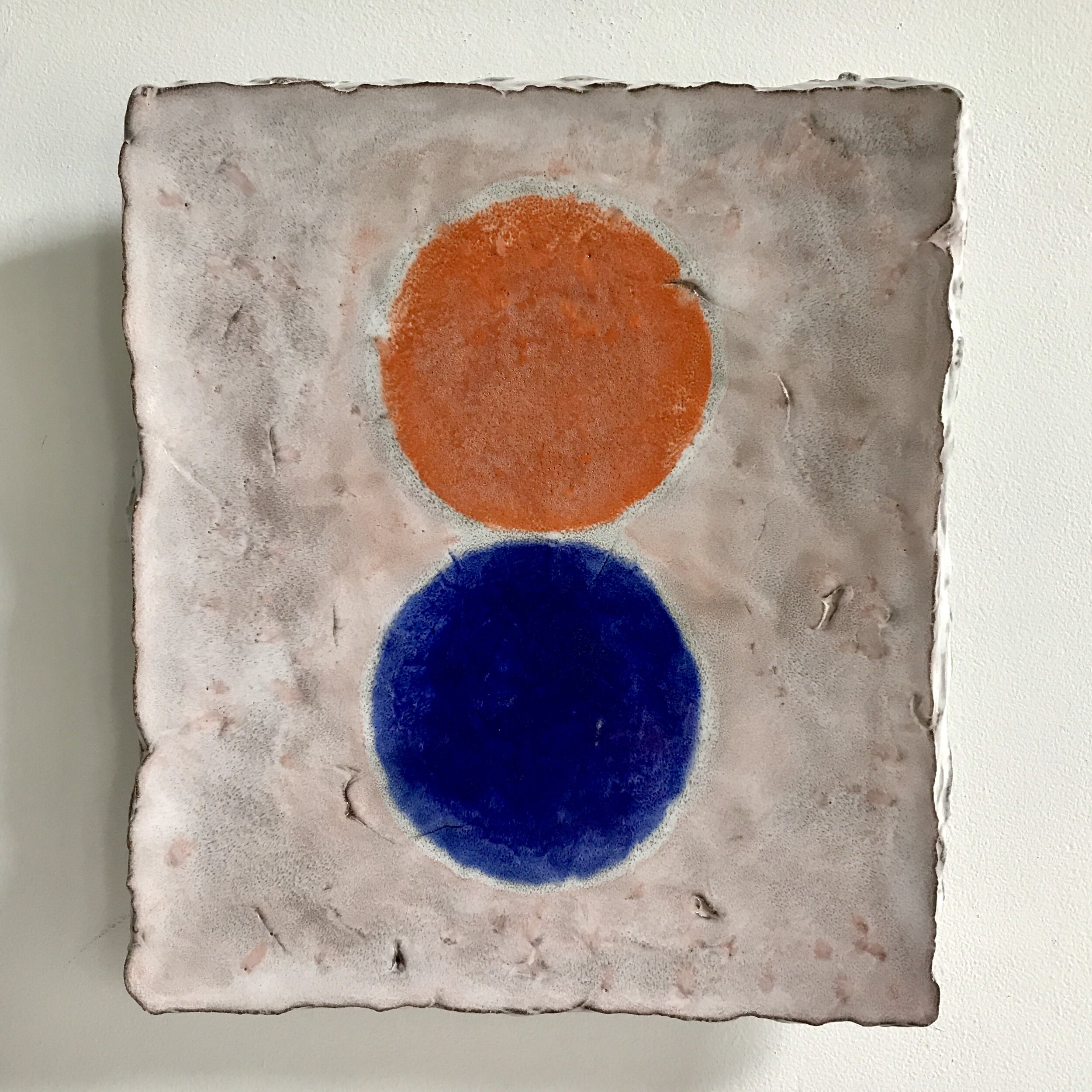 Sun and Moon Majolica Platter, 2020, terra cotta, 15 x 11.5 inches