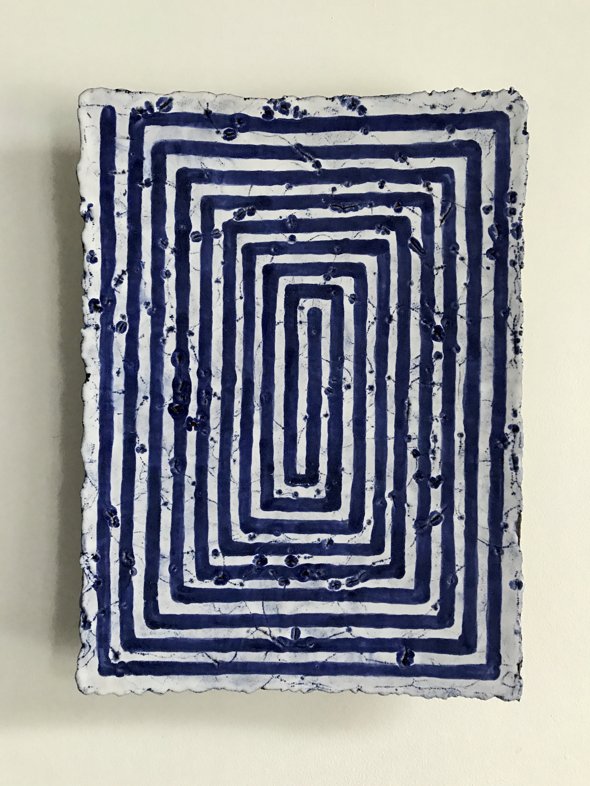 Majolica Spiral Platter, 2019, terra cotta, 18 x 12.5 x 2  inches