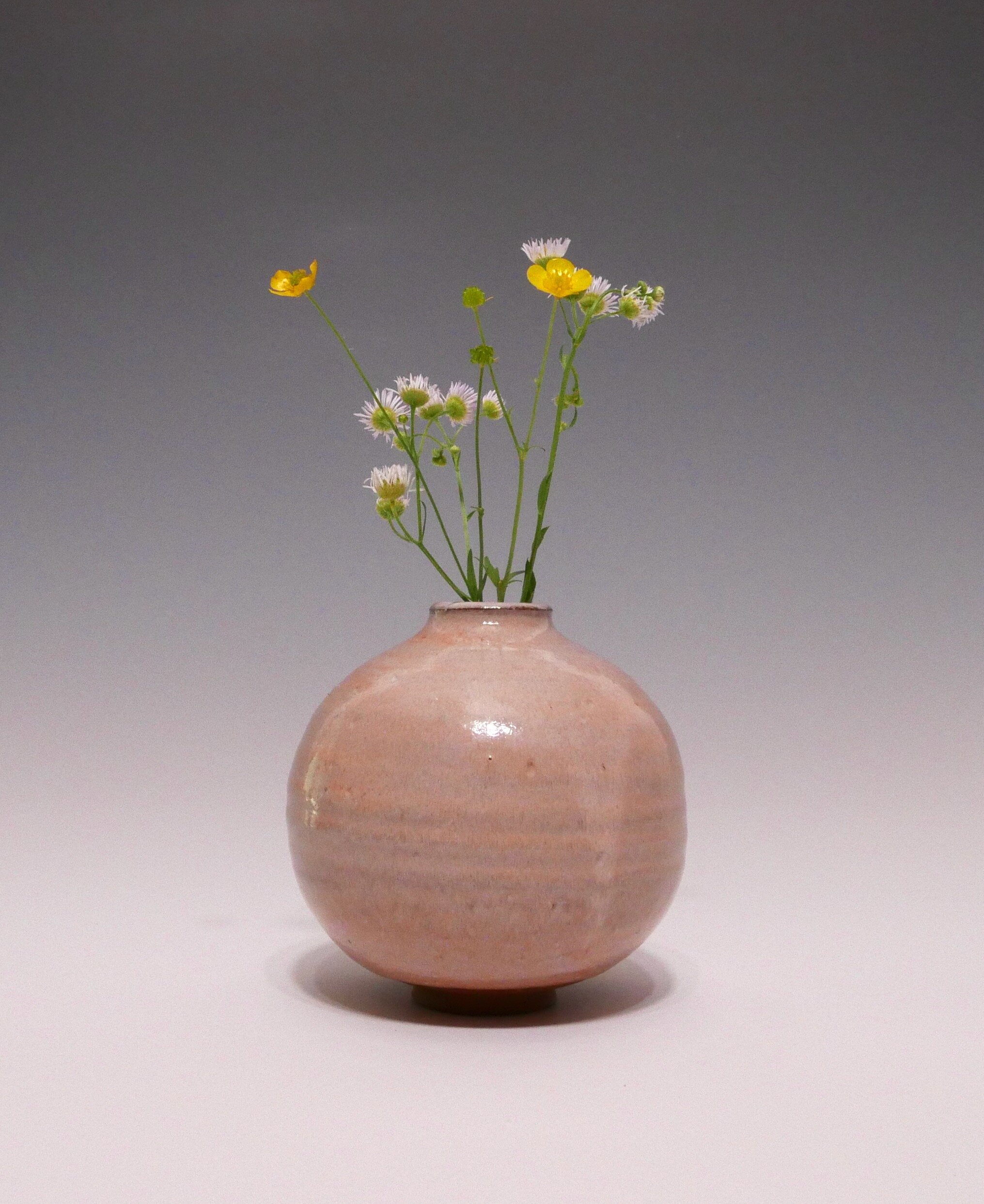 Bud Vase, glazed terra cotta, 4.5 x 4 x 4 inches