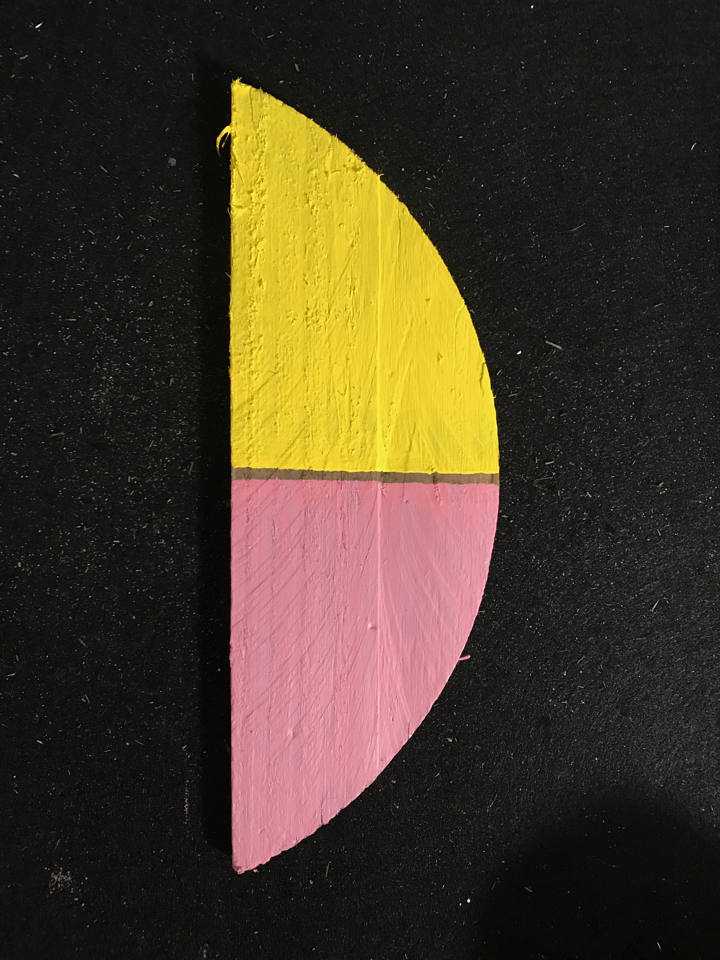 Untitled (balance), 2020, Acrylic on found wood collected at Rockaway Beach. 12 x 5 x .5 inches (Copy)