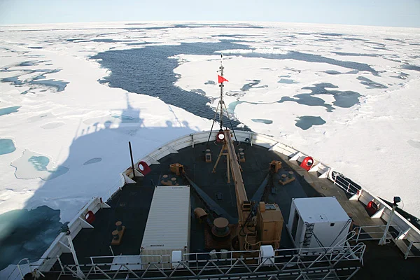 The US Coast Guard icebreaker Healy cuts through one of the least known areas of the world--the Arctic. Source: NOAA