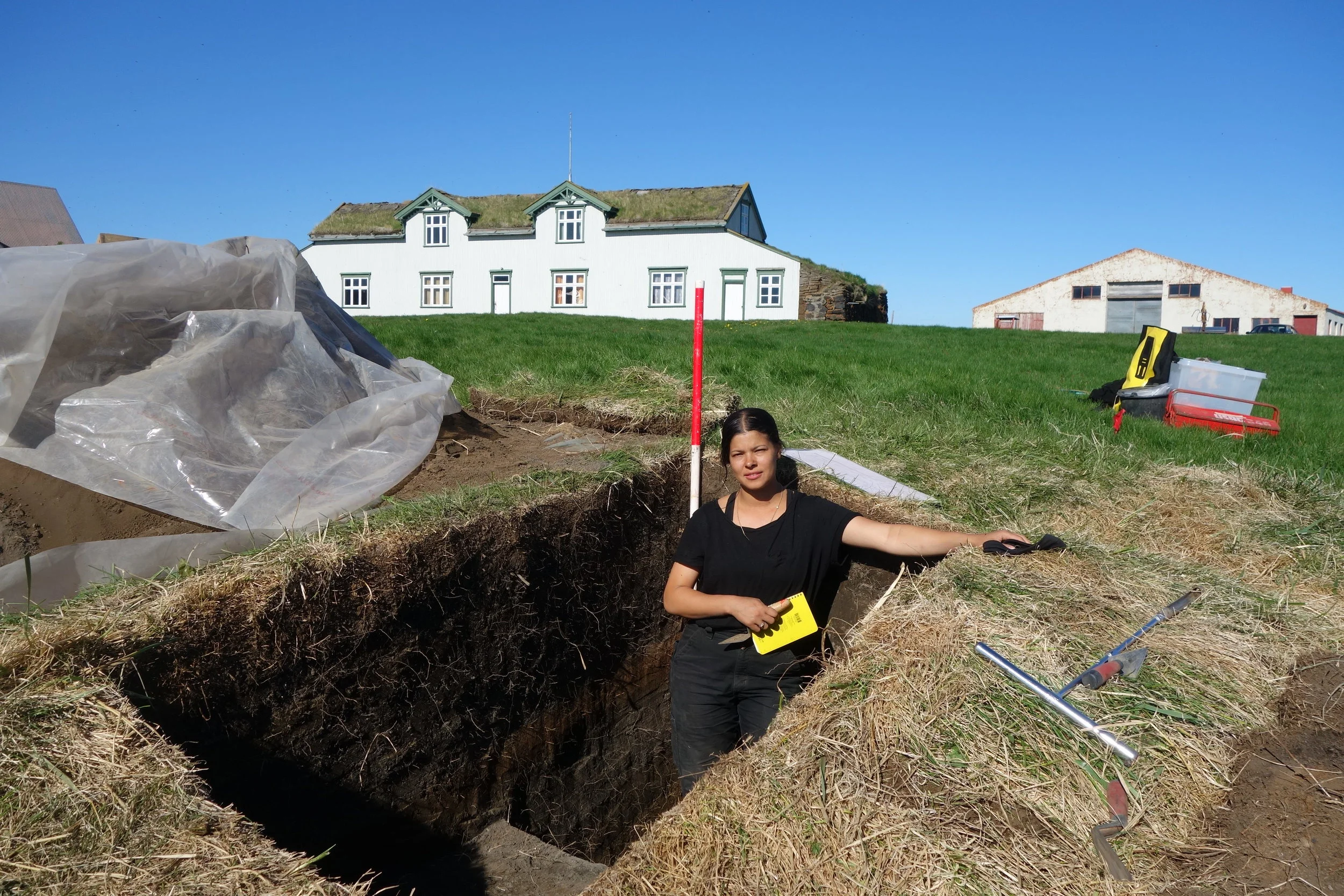The project has a significant archaeological component. The photo shows team member Megan Hicks, a zooarchaeologist, at work. Photo: Astrid Ogilvie