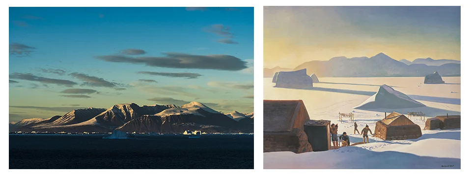 Illorsuit Sound diptych by Kent 1932, left, and Defibaugh 2016