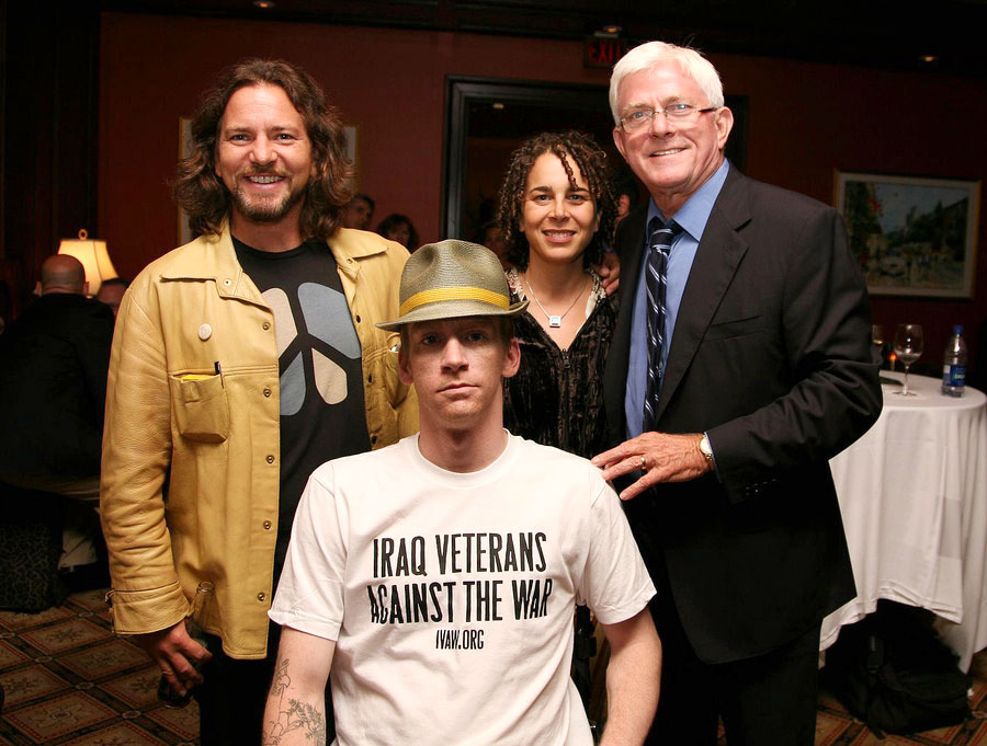Eddie Vedder, Tomas Young, Ellen Spiro and Phil Donahue at the Premiere of "Body of War" at the Toronto International Film Festival