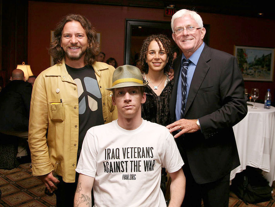 Eddie Vedder, Tomas Young, Ellen Spiro and Phil Donahue at the Premiere of "Body of War" at the Toronto International Film Festival