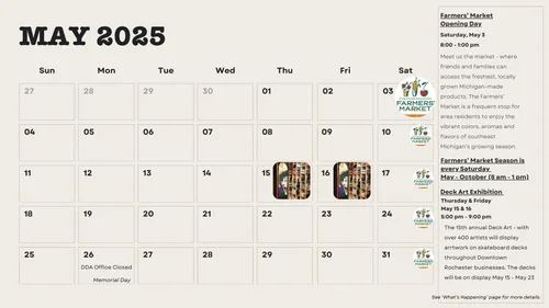 Event Calendar Downtown Rochester MI