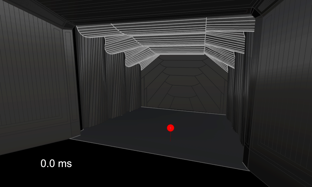 Particle burst animation of the Lyric Opera of Chicago's new shell
