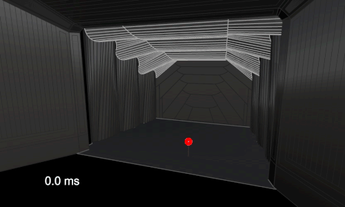 Particle burst animation of the Lyric Opera of Chicago's new shell