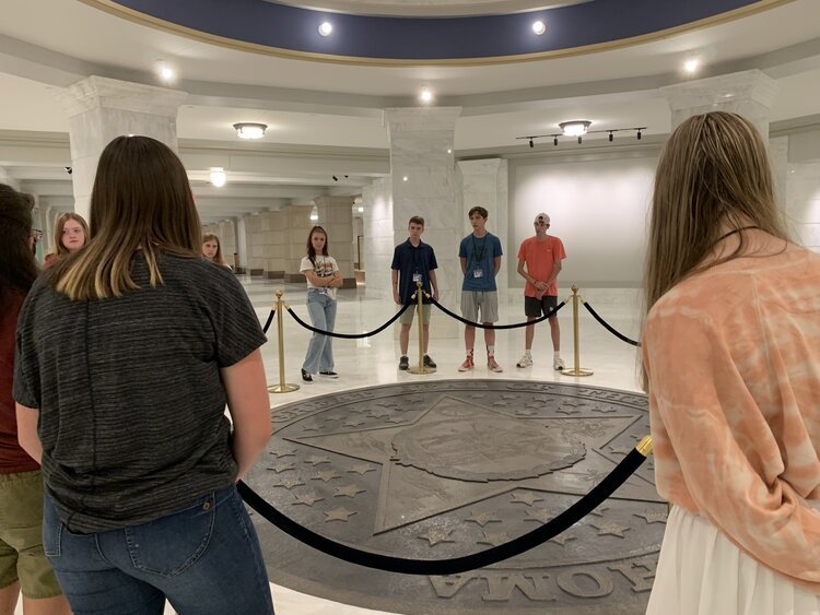 OC Communication professor took students to the Oklahoma State Capitol for a special Honors Summer Academy debate experience