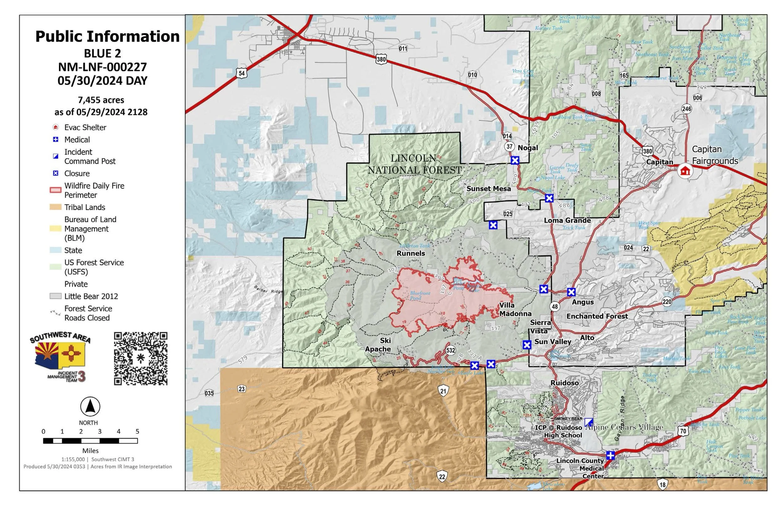 Blue 2 Fire Daily Update May 31, 2024 — RuidosoNM.gov Municipal Website of the Village of