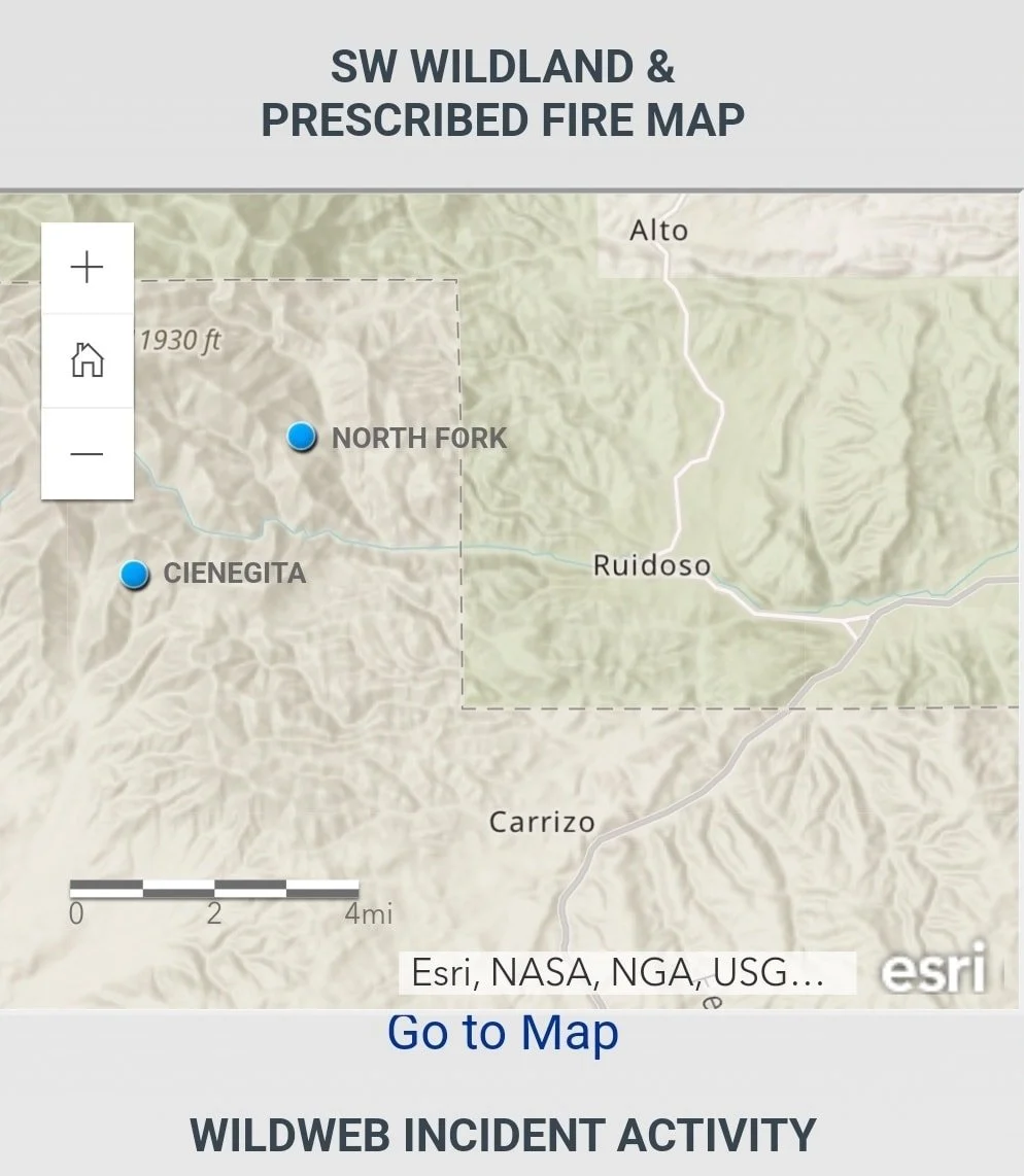 Update Cienigita Fire on Mescalero Reservation June 5, 2022 at 800