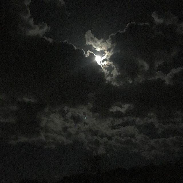 Full moon peeking behind the clouds! #fullmoon #latergram