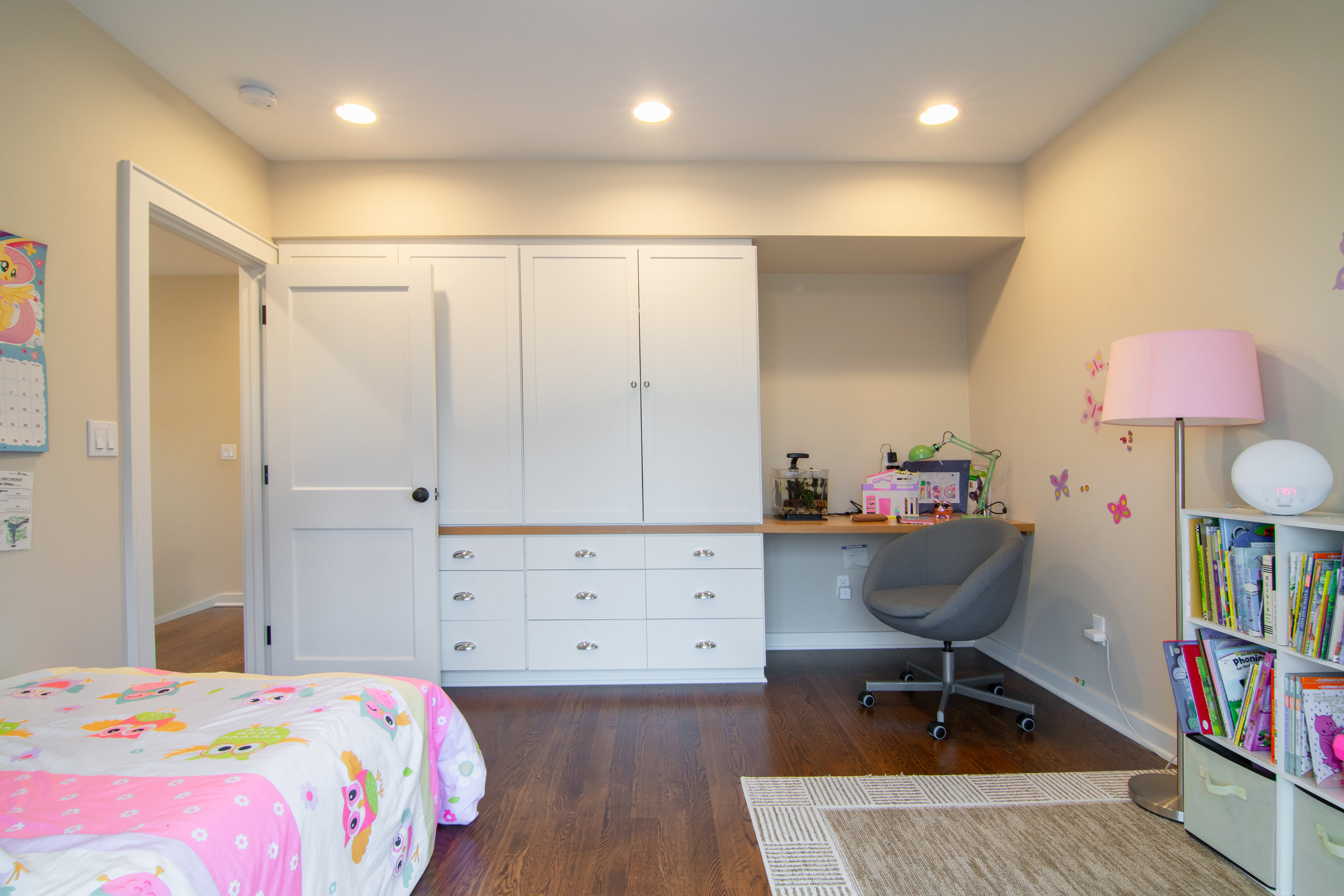 Queen Anne Modern Victorian Remodel Bedroom built in closet