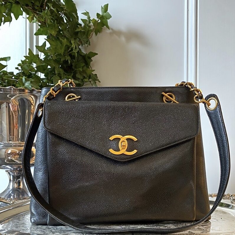 Vintage Chanel Shopping Tote in Black. — My Haute Revival