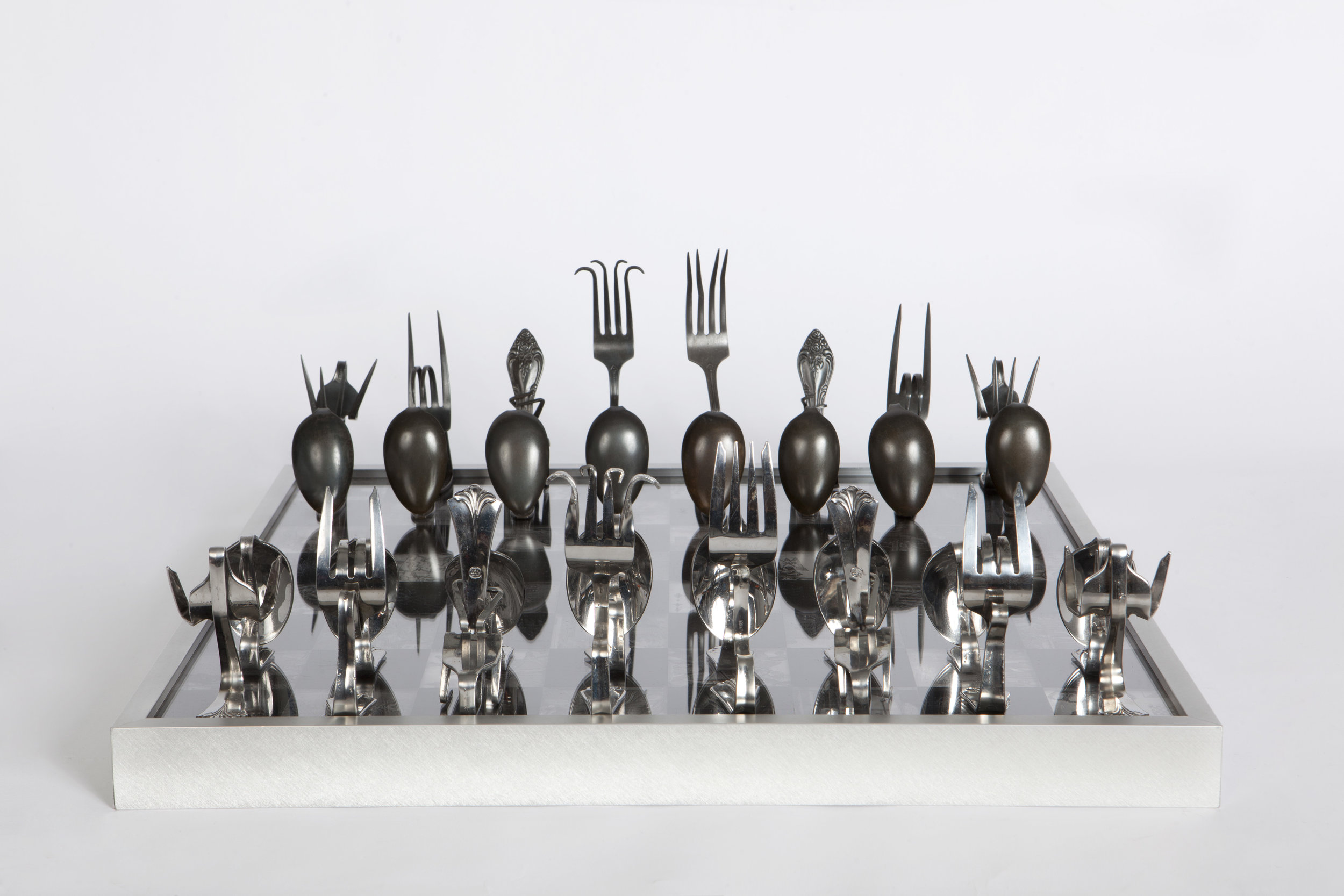 Silverware Artwork - "Hungry Chess Set"