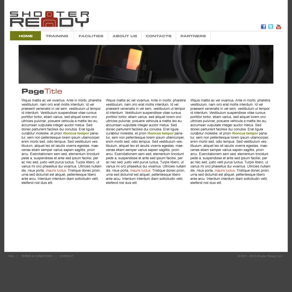 Shooter Ready Secondary Page Template