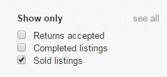 Use the filtering on the left side to show only sold listings!