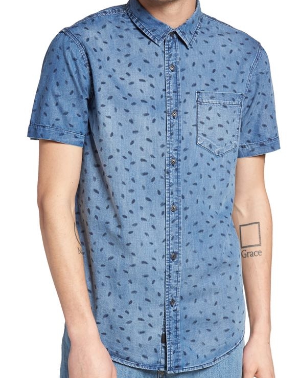 Globe Printed Denim Shirt - $64.95 Nordstrom