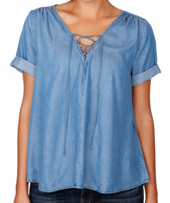 Lucky Brand Lace-up Top - $69.50 Lord & Taylor
