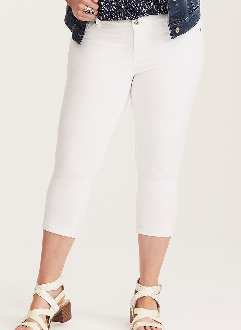 Cropped Jegging in White Denim - $54.90 Torrid (has a 3-button waistband)