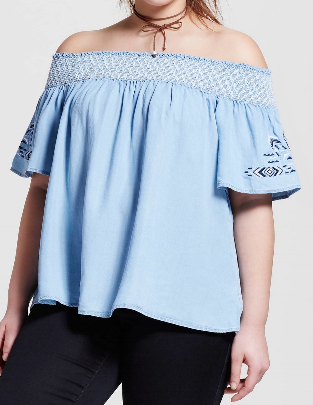'3 Hearts' Chambray Off the Shoulder Top - $24.99 Target
