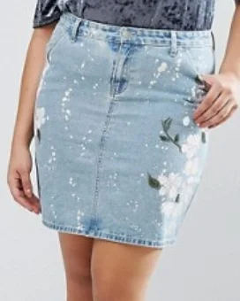 'Alice & You" Painted denim skirt - $62 ASOS (100% cotton)