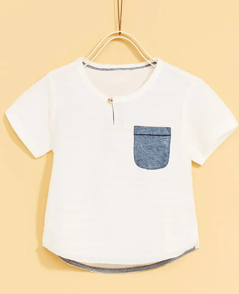 Indigo Pocket T-shirt - $15.90 Zara