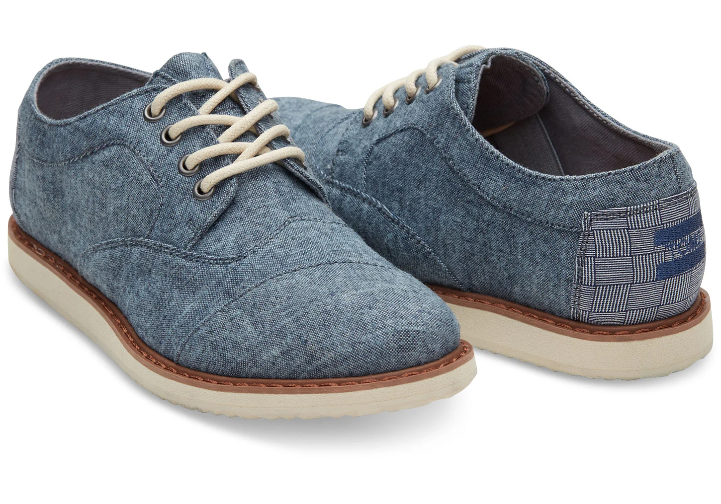 Chambray Youth Brogues - $54 Toms