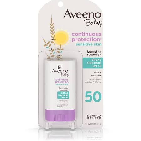 Aveeno Baby Continuous Protection Sensitive Skin Lotion Sunscreen, SPF 50