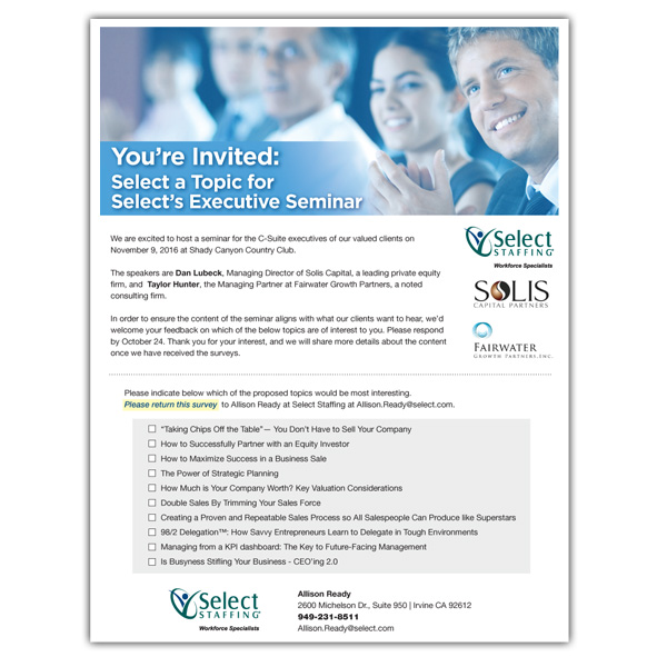 Executive Seminar Flyer
