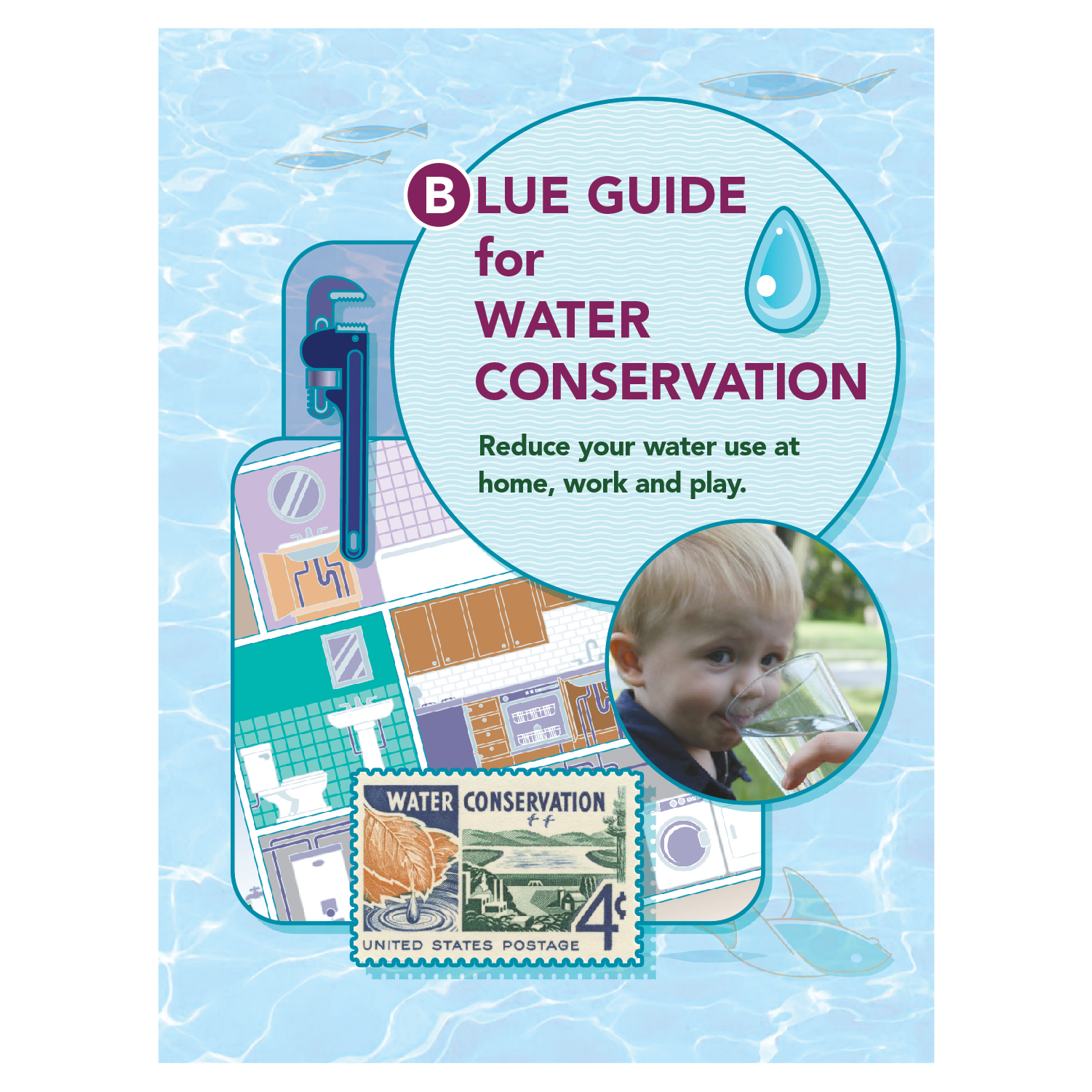"Blue Guide for Water Conservation" booklet design