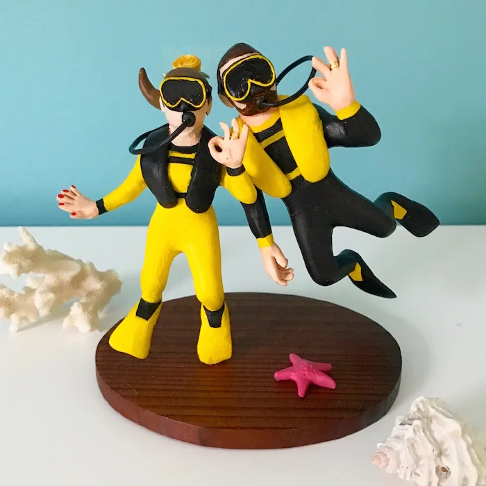  Logan &amp; Andrew as scuba divers for their tropical wedding in Indonesia! 