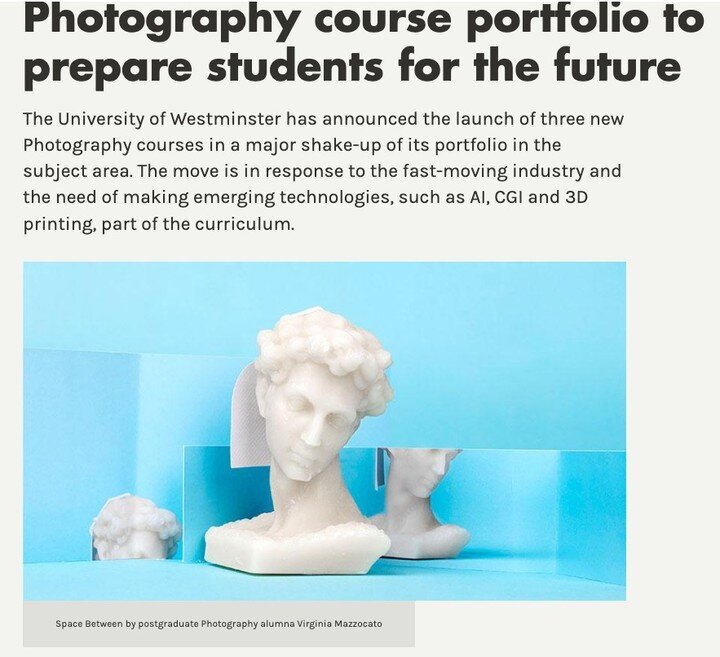 &quot;Recently, I penned two LinkedIn articles - 'Embracing the Transformative Landscape of Photography Education: Defeating Defeatism' and 'The Indispensable Role of Photographic Education in Universities.' Discovering the University of Westminster'