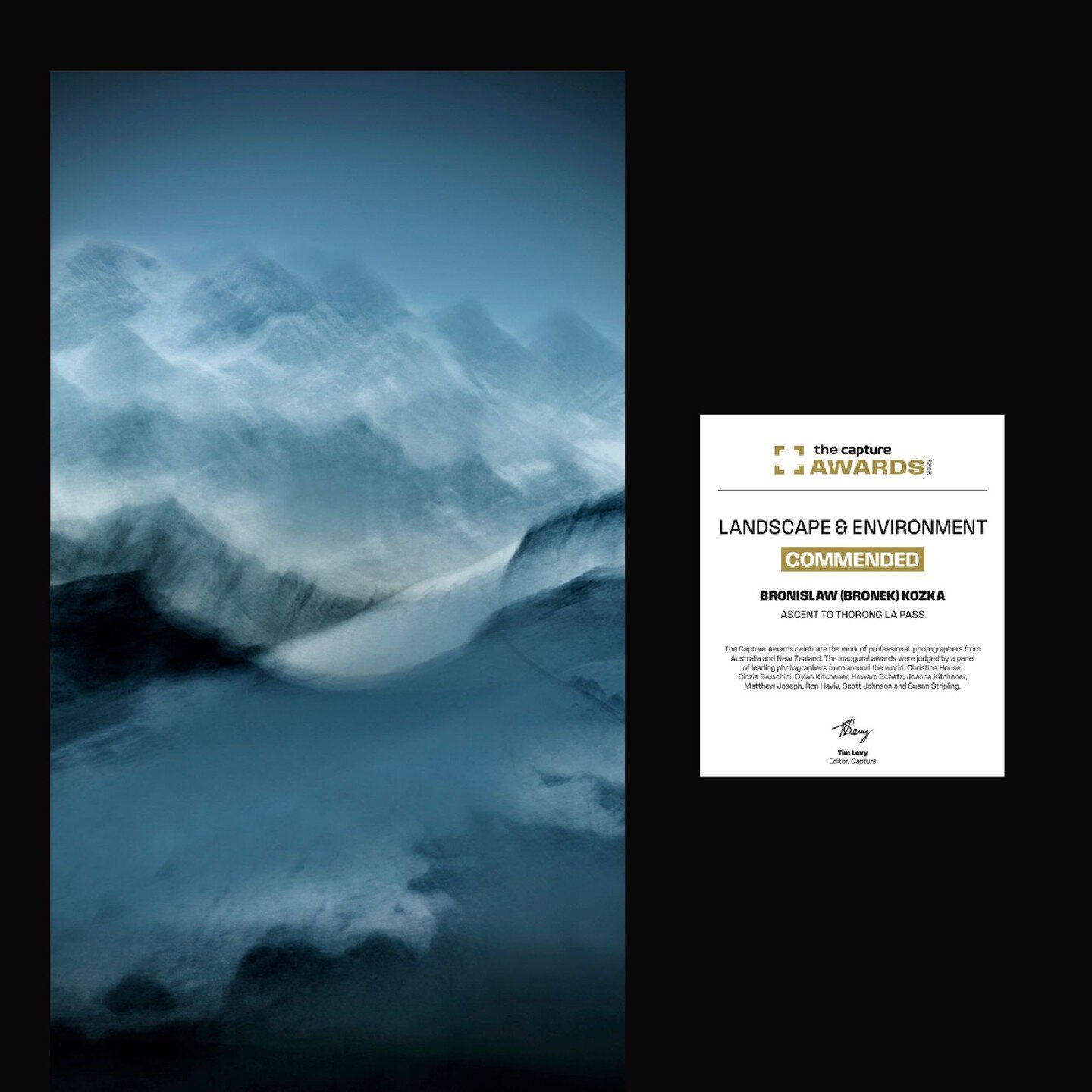 I am pleased to announce that my photograph, &quot;Ascent to Thorong La Pass,&quot; has been commended in The Capture Awards for Landscape Photography. 

The process of capturing &quot;Ascent to Thorong La Pass&quot; was an endeavour that combined ri