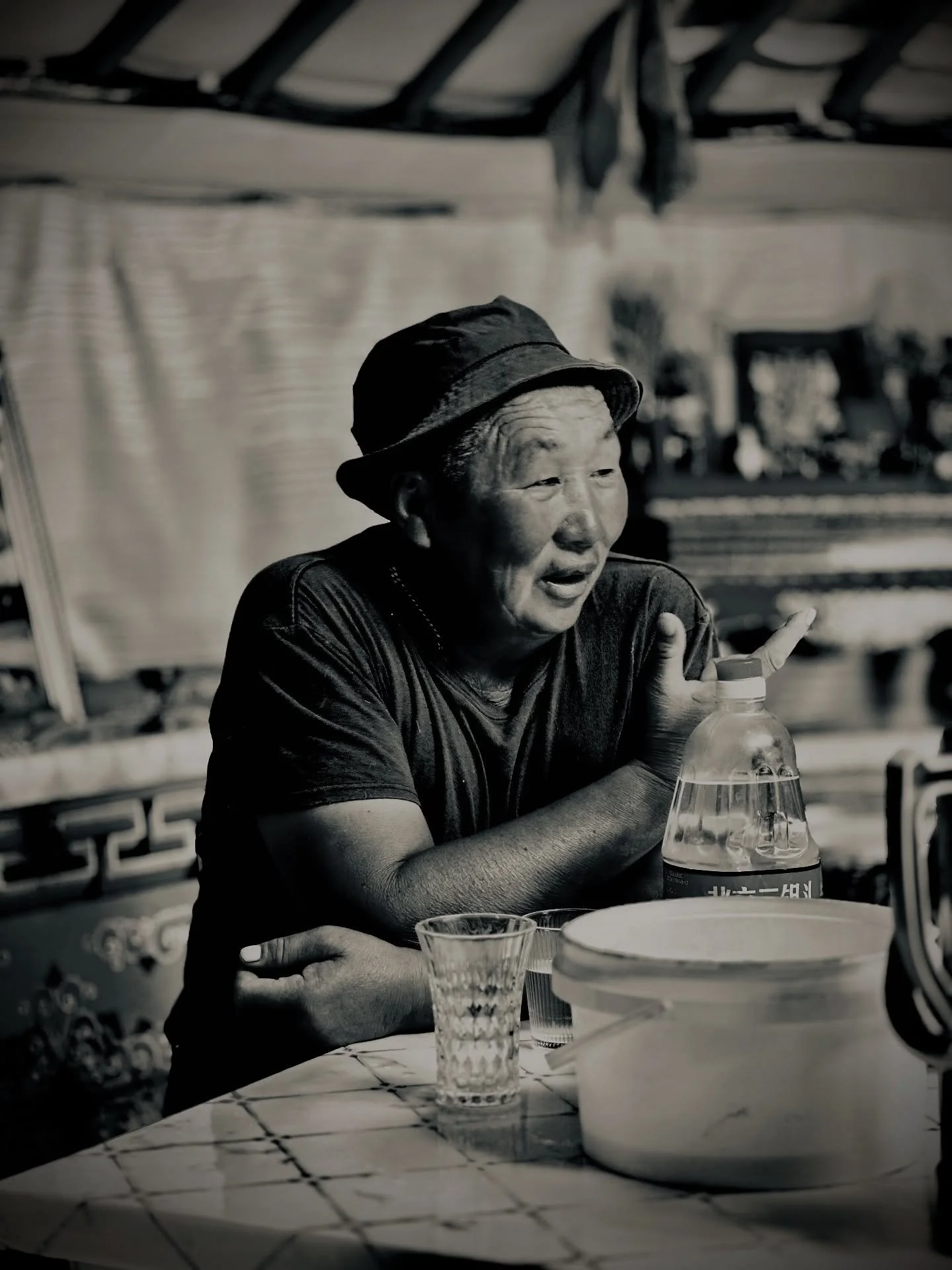 Feel like I've not shot portraits for so long. The First gentleman, a Mongolian herder, shared his vodka (homemade) and his snuff. (powdered tobacco that is inhaled or sniffed) , was so nice to be back at it.