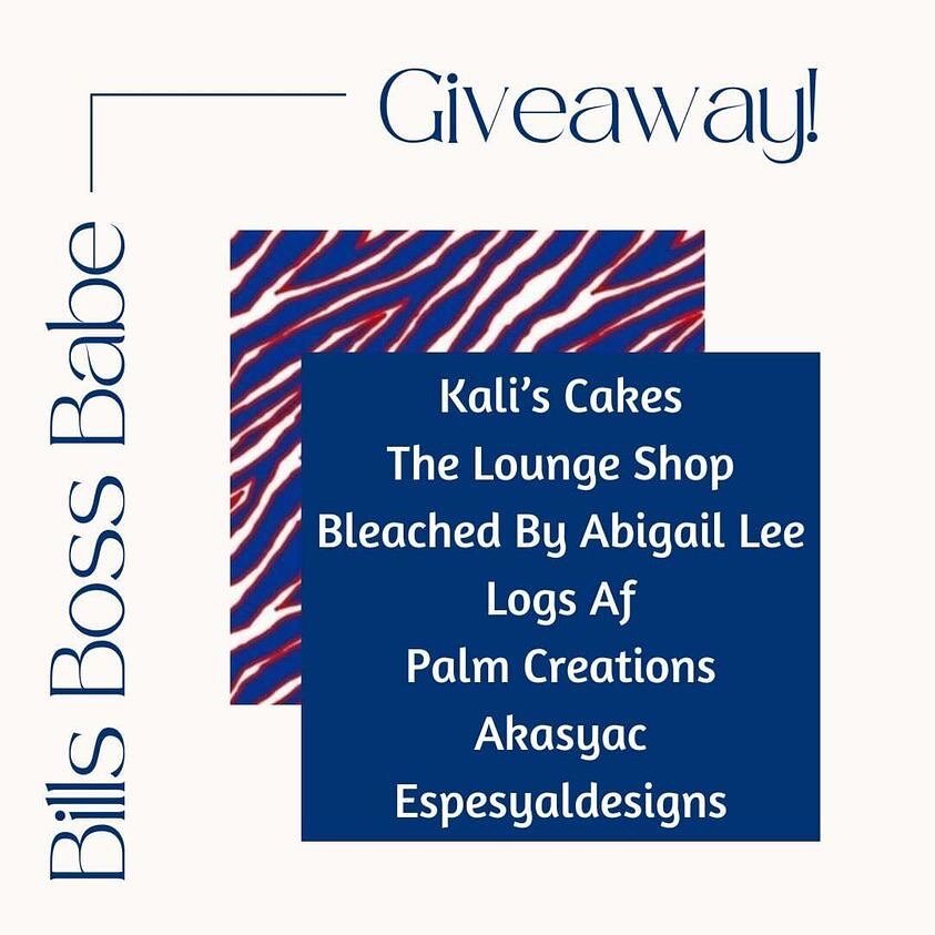 Y&rsquo;all hear about @kaliscakes_716&rsquo;s Bills Boss Babe Giveaway??❤️&zwj;🔥🏈 Head over to her Instagram to enter ❤️

Shoutout to the rest of these participating local women-owned businesses: 
@kaliscakes_716 
@bleachedbyabigaillee 
@loungesho