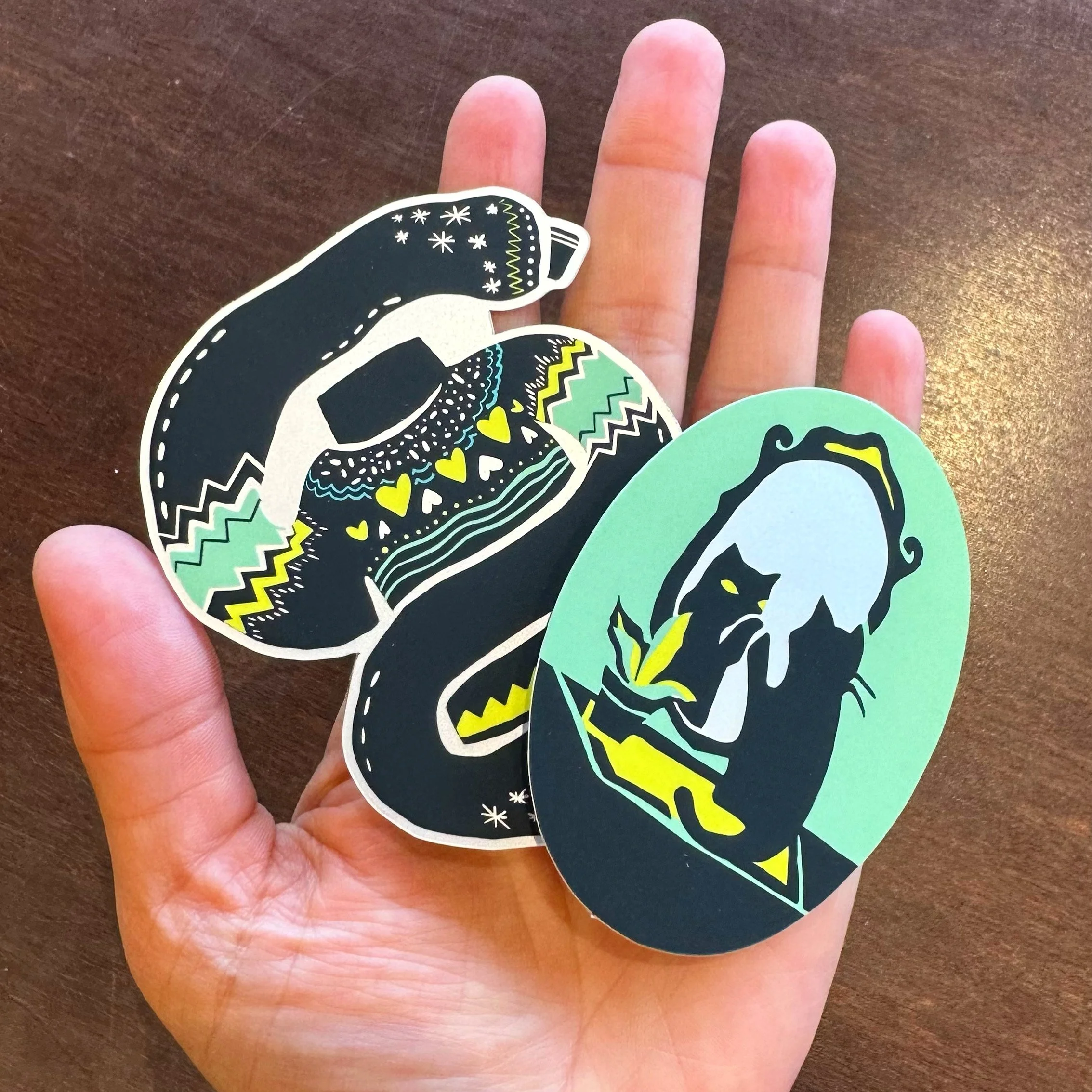 Mirror sticker set hand holding.JPG