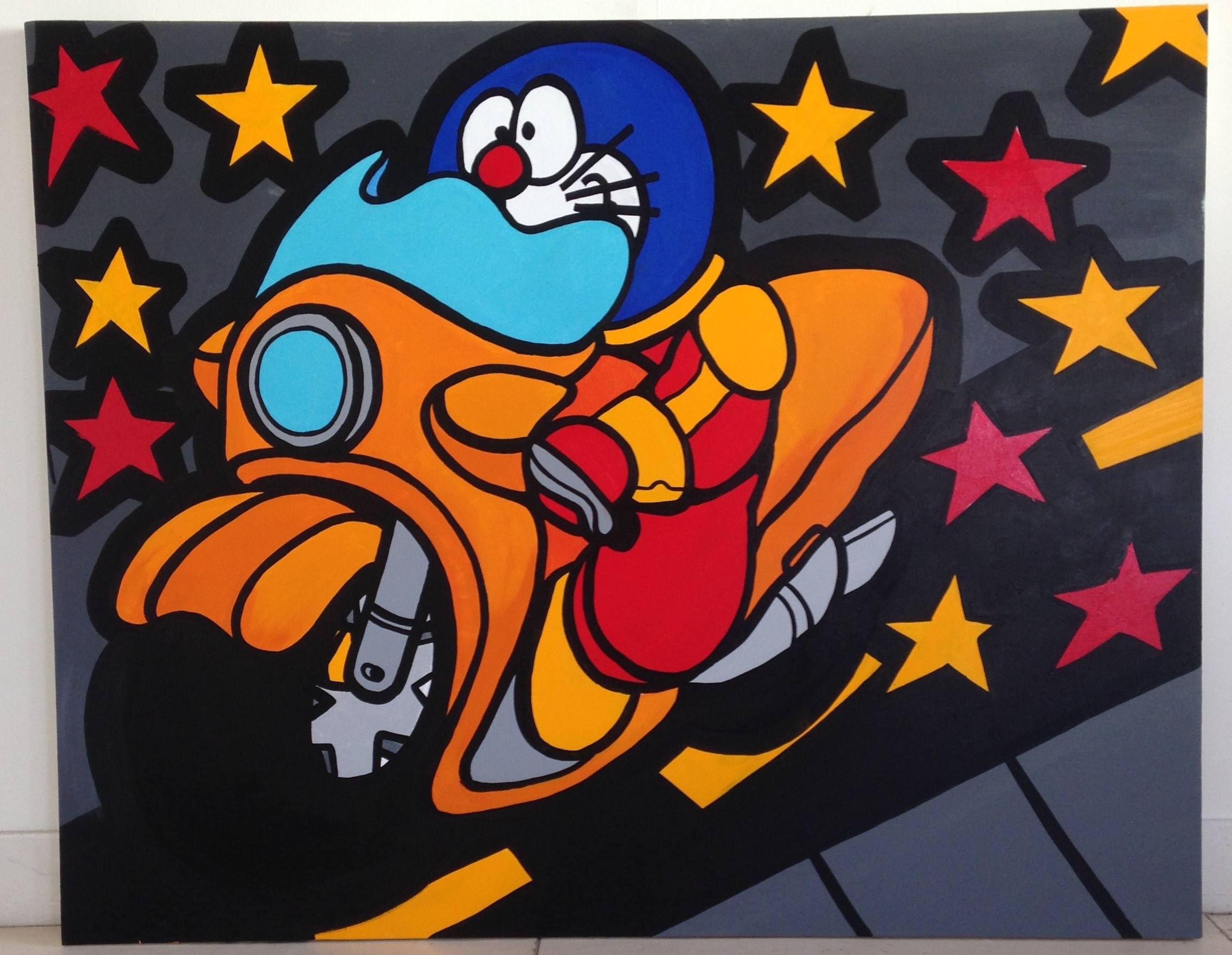 doraemon on a motorcycle 