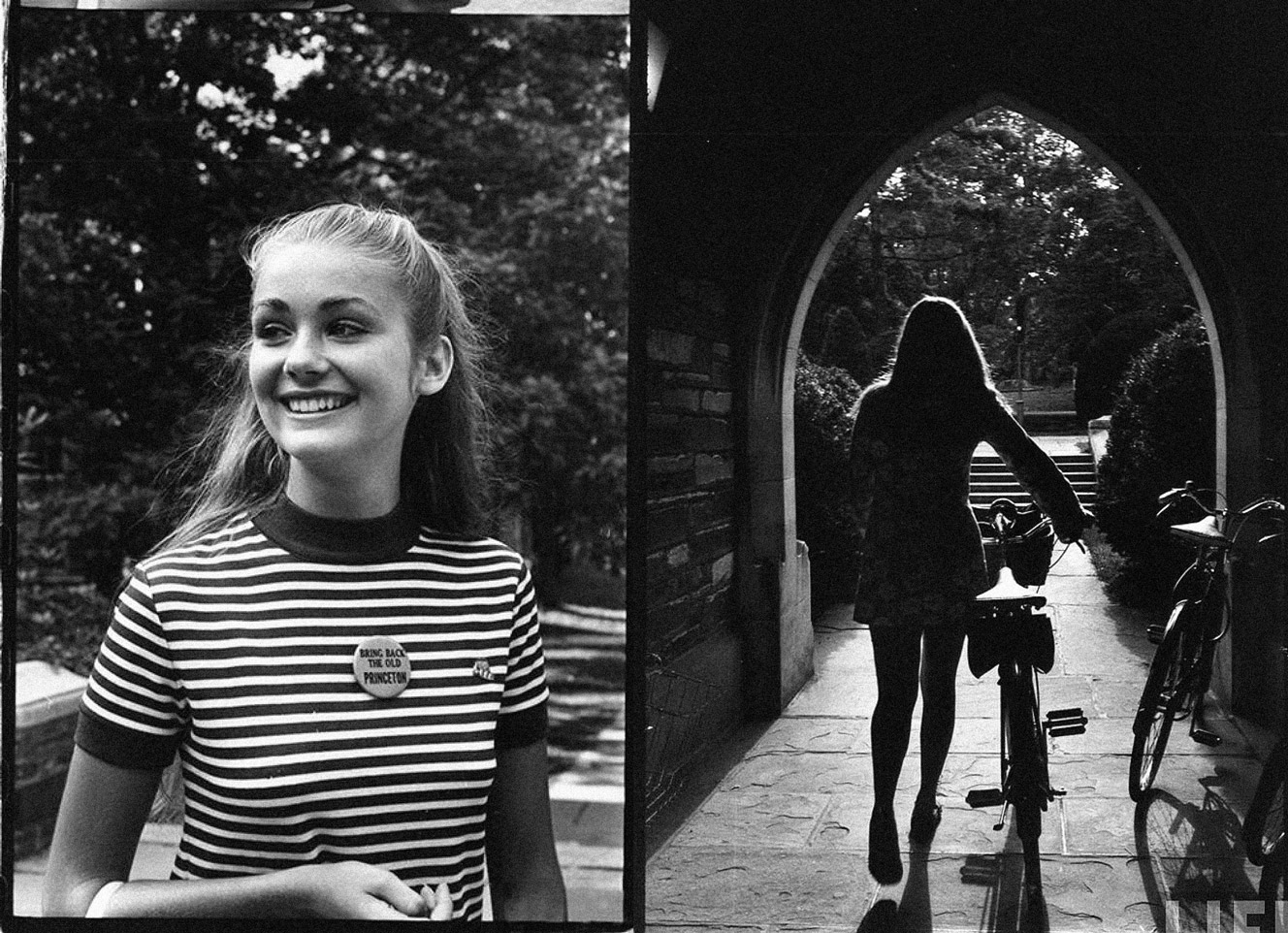 Photo from Life Magazine featuring some of the first women students on campus.