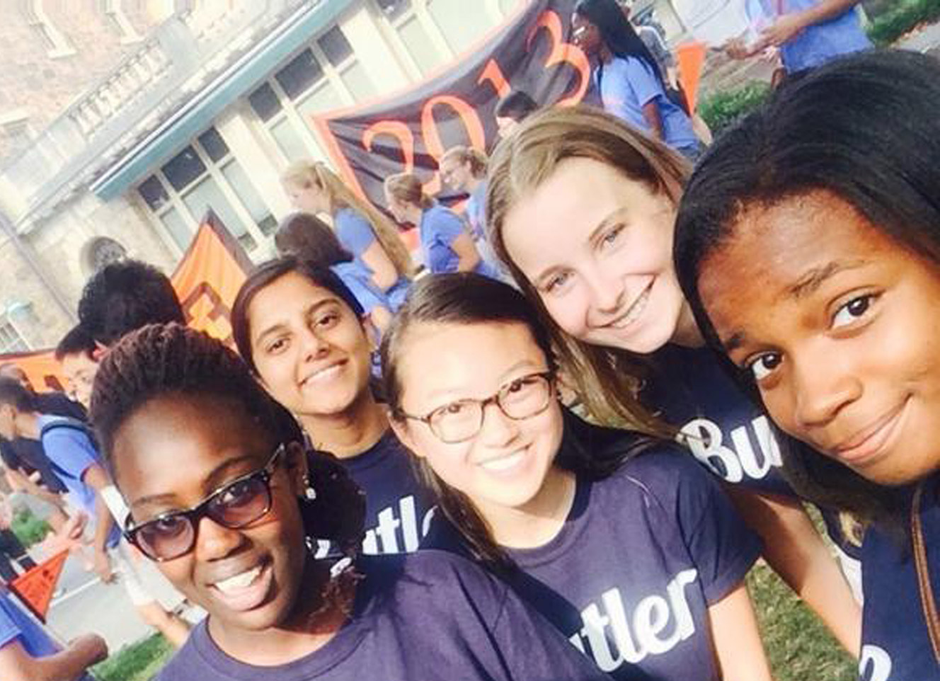 Women students from Butler College in 2017.
